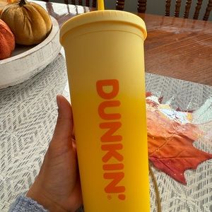 Dunkin donuts yellow tumbler
